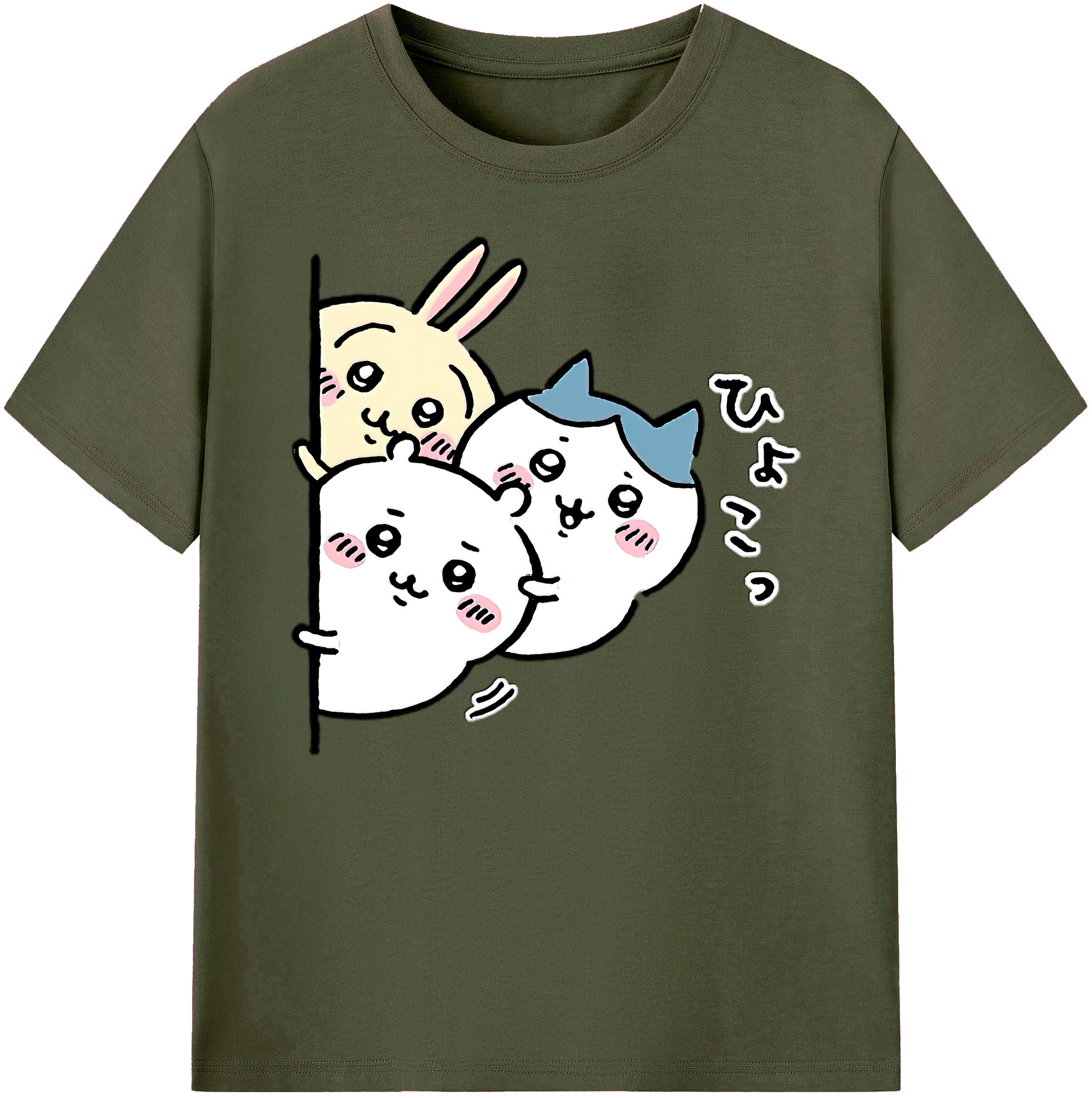 （画像用） ちいかわ うさぎ Chii-kawa usagi 綿100％ メンズ半袖Tシャツ｜肌触りやわらか＆通気性
